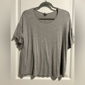 Emberly Flutter Sleeve Gray Women's Top